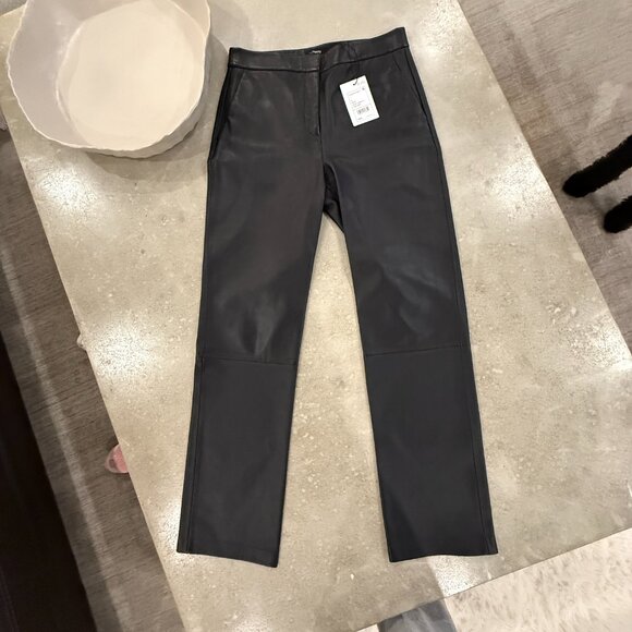Theory Slim-Straight pant in buttery soft lamb leather $995 NWT Size 6 - Picture 2 of 6